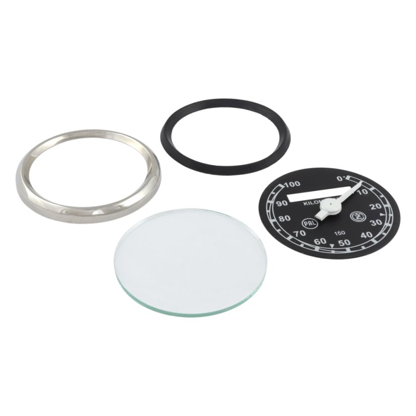 Speedometer repair kit (100km/h), "PAL" black background, n.4 - ČZ 150 C