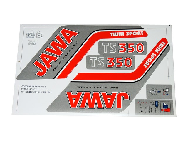 Nálepky sada - JAWA 350 638-639 TS