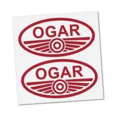 Samolepka JAWA OGAR (logo), ČERVENÁ (2ks)