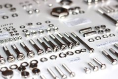 Complete set of screws, POLISHED STAINLESS - JAWA 350 Ogar