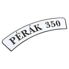 License plate plaque for the front fender with inscription - Pérák 350