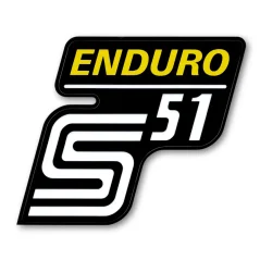 Nálepka schránky "ENDURO", ŽLUTÁ (MZA) - Simson S51