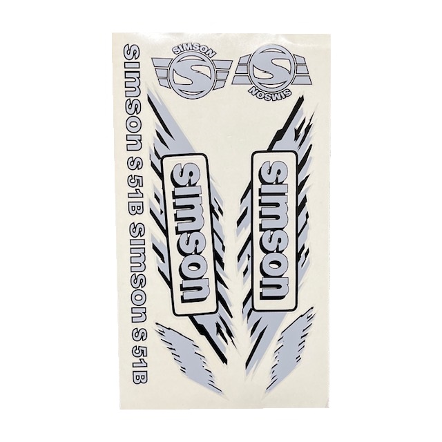 Stickers set S51 B, SILVER - Simson S51