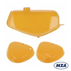 Nádrž s hranatými víky (sada), OKROVÁ ŽLUTÁ (MZA) - Simson S51, S70 Enduro