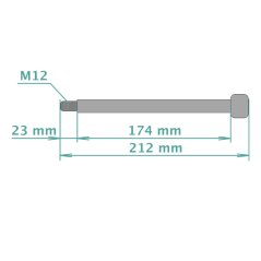 Wheel axis (FRONT), ZINC - JAWA 250/350 Pérák