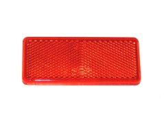 Odrazka hranatá 90x40 mm ČERVENÁ, samolepící - UNI