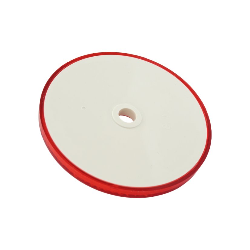 Odrazka 61mm (kulatá) ČERVENÁ, na šroub - UNI