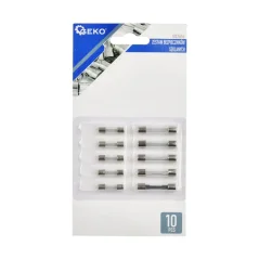 Glass fuse set 5–25 A, 10 pcs GEKO
