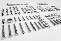 Complete set of screws, POLISHED STAINLESS - JAWA 50 550