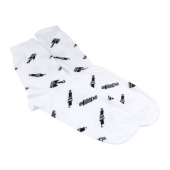 Ponožky pro opravdového motorkáře (42-46), BÍLÉ - Černé písty a tlumiče