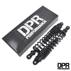 Zadné tlmiče 380 mm, nastaviteľné, ČIERNE, sada 2 ks (DPR PERFORMANCE) – Simson