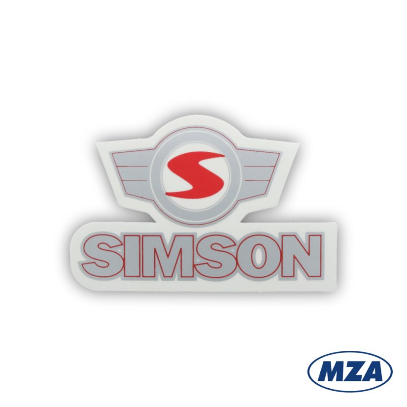 Nálepka emblém, červeno-stříbrná (MZA) - Simson