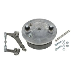 Duplex brake plate, rear, complete, natural aluminum (MZA) - Simson S50, S51, S70, S53, S83