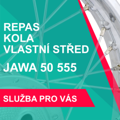 REPAS KOLA, VLASTNÍ STŘED, nerezový výplet - JAWA 50 555