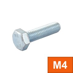 Šroub šestihranný M4 x 10 (DIN 933) Zn