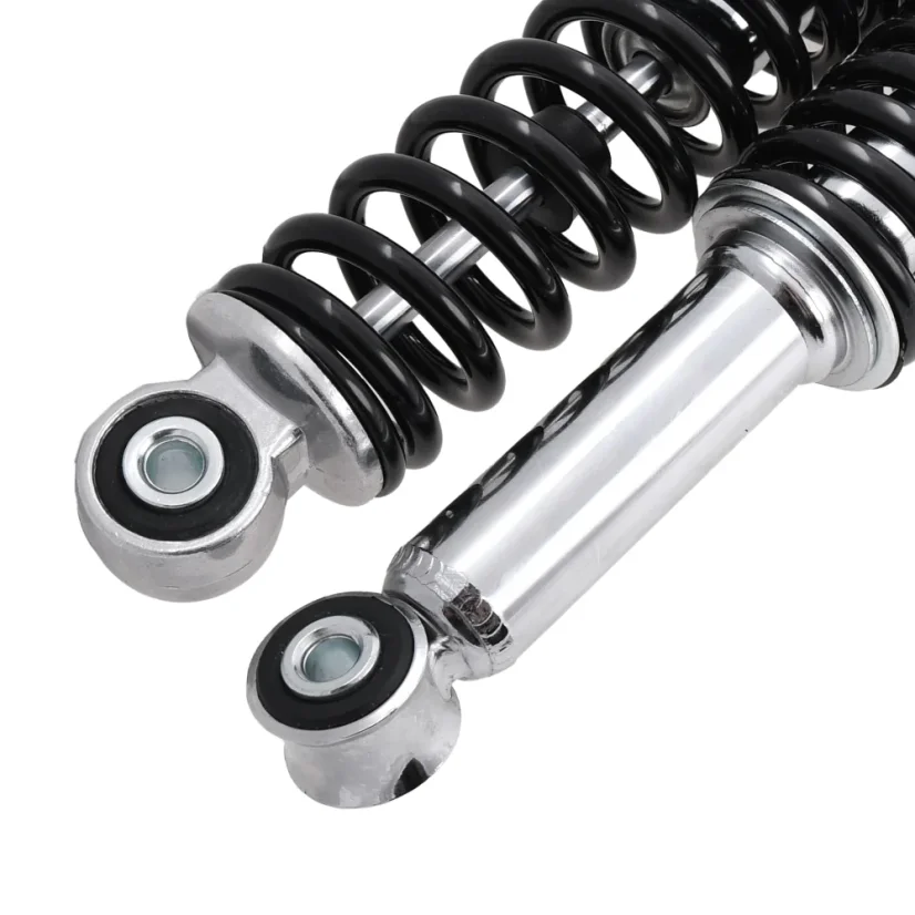 Zadné tlmiče 325 mm / 8/8 mm, CHRÓM / ČIERNE, sada 2 ks (DELUX) – JAWA 50