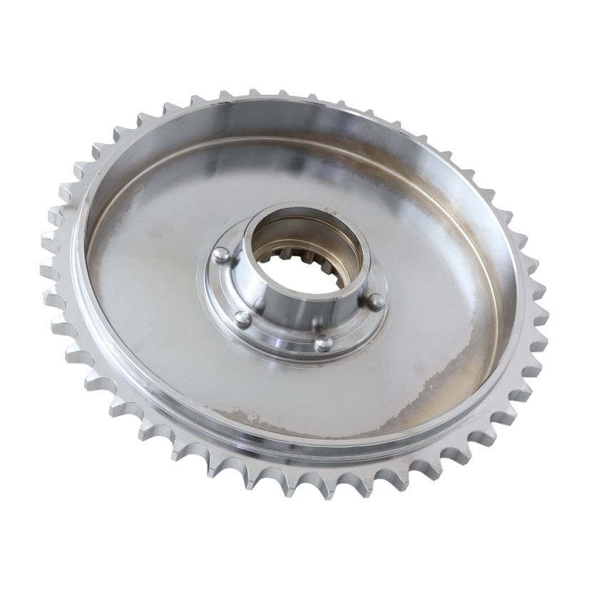 Ritzel mit Nabe 46Z, CHROM (CZ) - JAWA 500 OHC 00,01