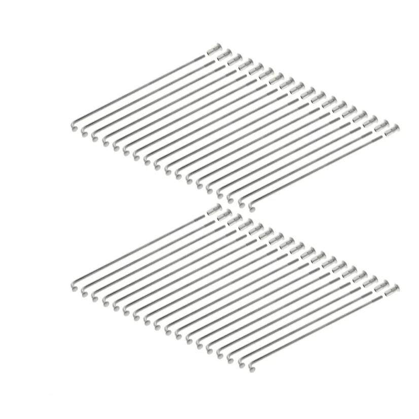 Sada leštěných nerezových paprsků s niplemi (36 ks) M3,5×143,5 mm - pro 16" ráfek (MZA) - Simson