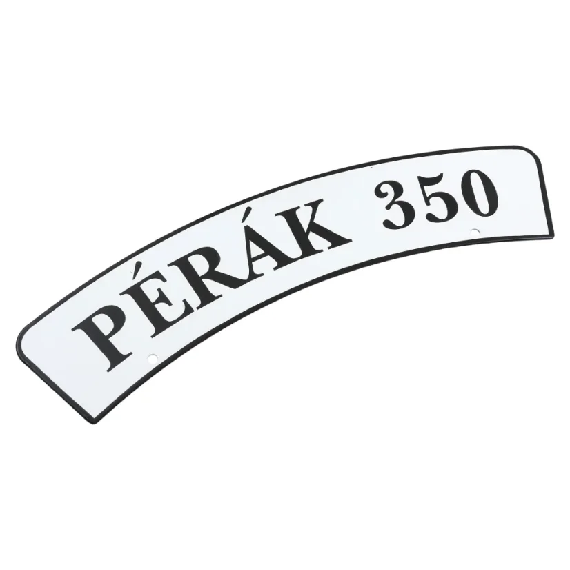 Kennzeichenschild für das vordere Schutzblech mit Aufschrift - Pérák 350