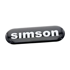 Nálepka SIMSON (3D GEL), ČERNÁ (88 × 28 mm)