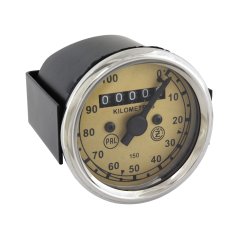Speedometer (100km/h), "PAL" gold base, No.3 - ČZ 150 C