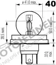Glühlampe 6V 45/40W P45T - JAWA ČZ