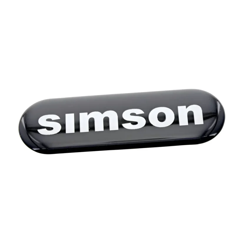 Nálepka SIMSON (3D GEL), ČIERNA (88 × 28 mm)
