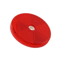 Odrazka 61mm (kulatá) ČERVENÁ, na šroub - UNI