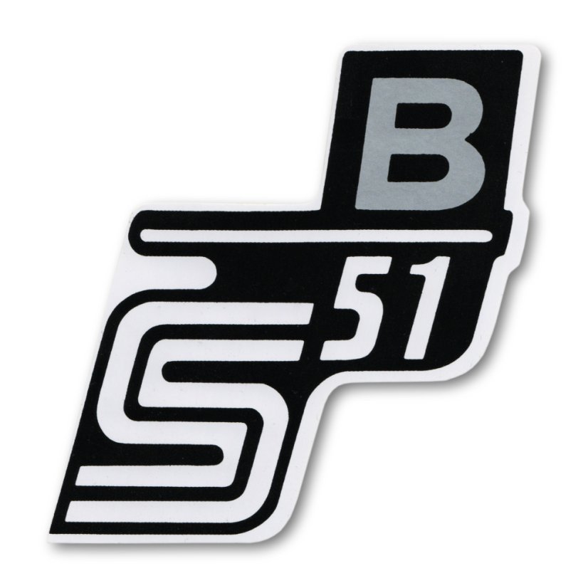 Nálepka schránky S51 B, STŘÍBRNÁ (typ 2) - Simson S51