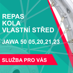 REPAS KOLA, VLASTNÍ STŘED, nerezový výplet - JAWA 50 05,20,21,23