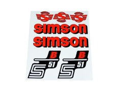 Aufklebersatz S51 B, ROT - Simson S51