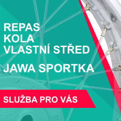 REPAS KOLA, VLASTNÍ STŘED, nerezový výplet - JAWA Sportka (19")