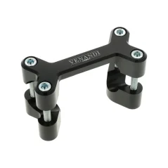 CNC handlebar clamp Venandi, BLACK ANODIZED ALUMINUM (MZA) - Simson S50, S51, S70