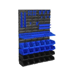 Dílenská stěna na nářadí s boxy a držáky 576 × 780 mm, 47 dílů GEKO