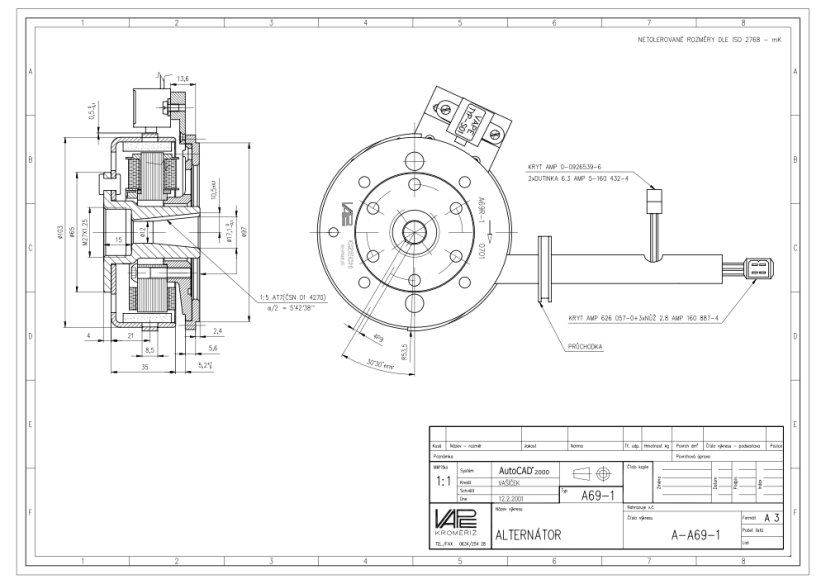 Bezkontaktní zapalování VAPE (SZ13-1) 1-válec / 12V - JAWA, ČZ