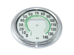 Glass + frame of speedometer 120 km/h, GREEN - JAWA-ČZ