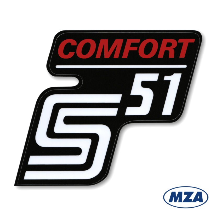 Aufkleber für das Fach "COMFORT", ROT (MZA) - Simson S51