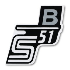 Nálepka schránky S51 B, STŘÍBRNÁ (typ 2) - Simson S51