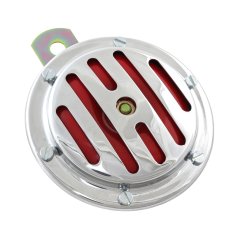 Klakson 12V, CHROM / ČERVENÝ - JAWA 350 634, ČZ 476-488