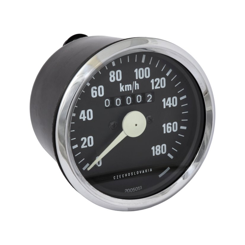 Tachometer 180 km/h, weißer Zeiger (SK) - JAWA 350 634-640, ČZ 487-488
