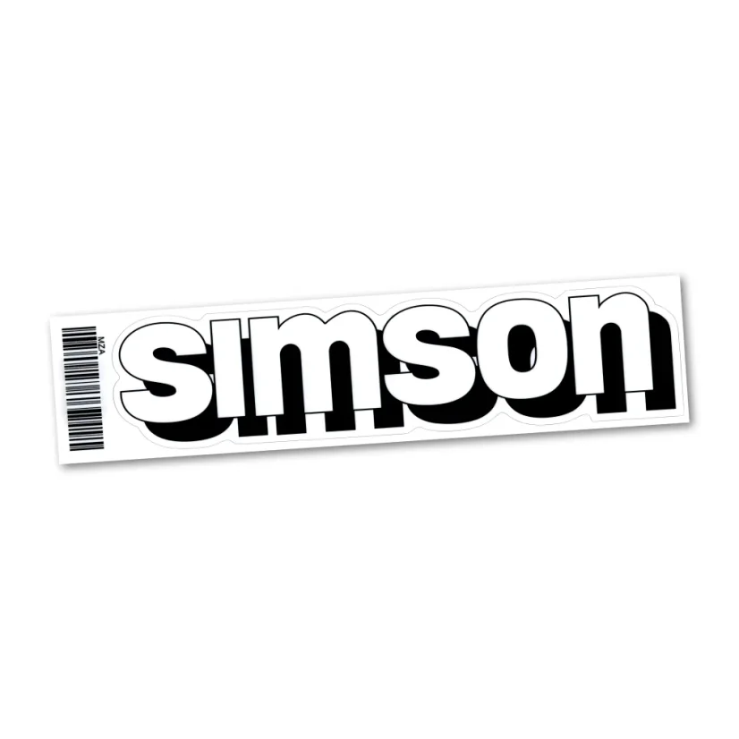 Nálepka nádrže (21 cm), BIELA (MZA) - Simson