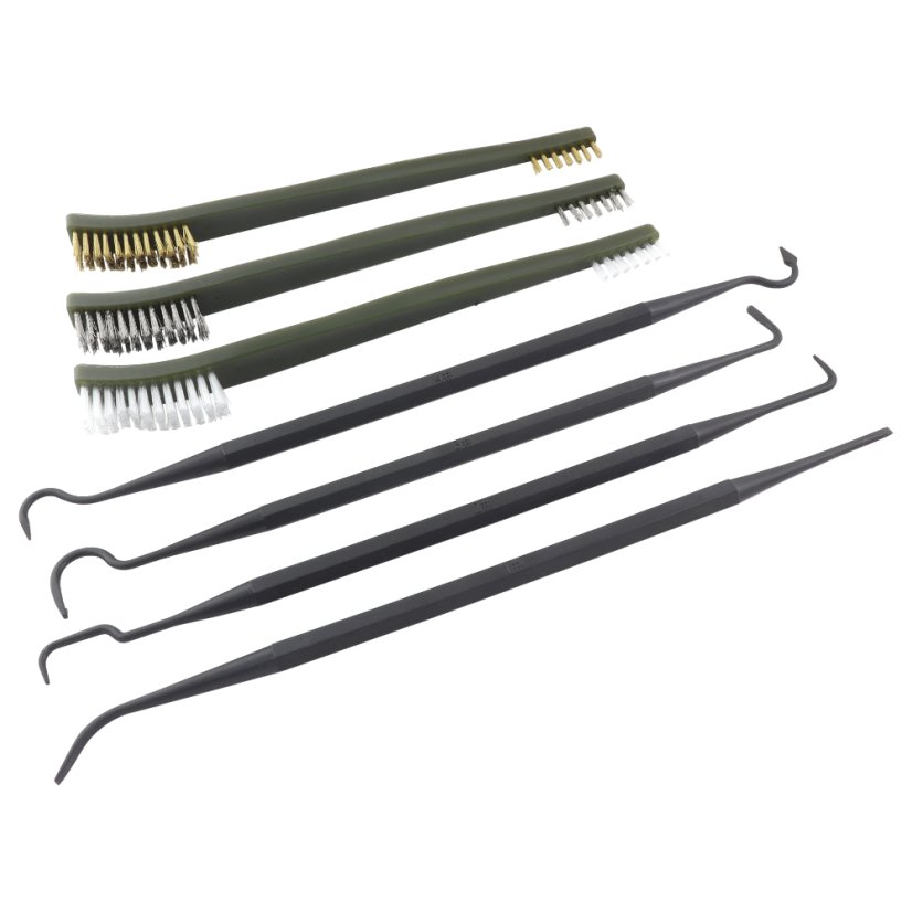 Brushes and plastic hooks for cleaning (BRASS / STAINLESS STEEL / NYLON), set of 7 pieces - UNI Brushes and plastic hooks for cleaning (BRASS / STAINLESS STEEL / NYLON), set of 7 pieces - UNI