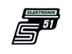 Aufkleber für das Elektronik-Fach, GRÜN - Simson S51