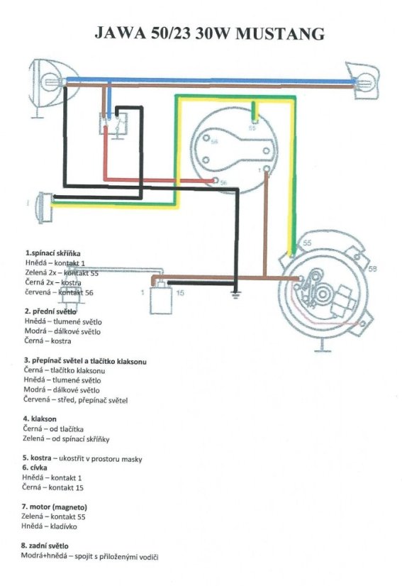 Wireharness (30W) - JAWA 50 23 (Mustang)