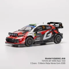 Toyota GR Yaris Rally1, Rallye Monte Carlo, 2026, #33, E.Evans/S.Martin, 1:43 IXO RAM1025C