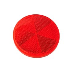 Odrazka 60mm (kulatá), ČERVENÁ, samolepící - UNI