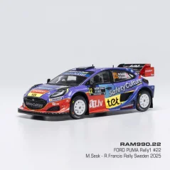 Ford Puma Rally1, WRC, Rally Schweden, 2025, #22, M.Sesks/R.Francevic, 1:43 IXO RAM990.22