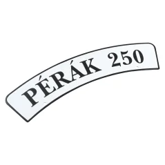 License plate plaque for the front fender with inscription - Pérák 250