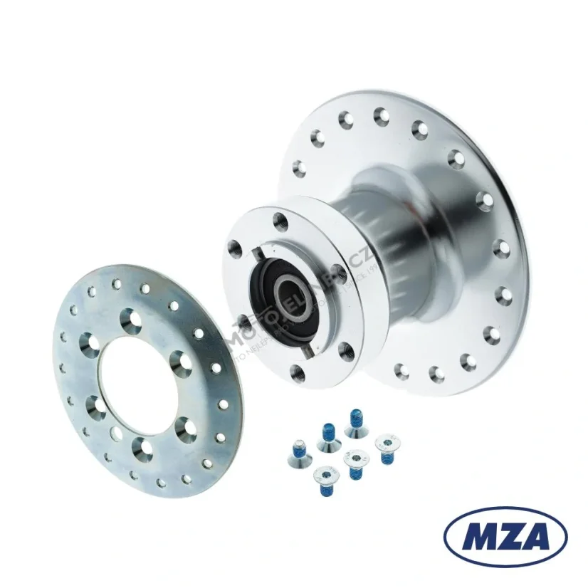 Přední náboj kola pro kotoučovou brzdu, HLINÍK, ELOXOVANÝ (MZA) - Simson