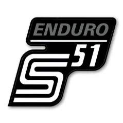 Decal side cover "ENDURO", SILVER/GREY (MZA) - Simson S51